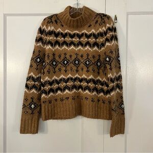 Veronica Beard Brown and Black Cowl Neck Sweater